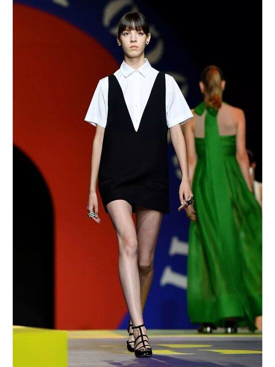 Dior Dresses & Skirts - CHRISTIAN DIOR Black Wool Silk Crepe V-Neck Tank Overall Mini Dress 36 / 4